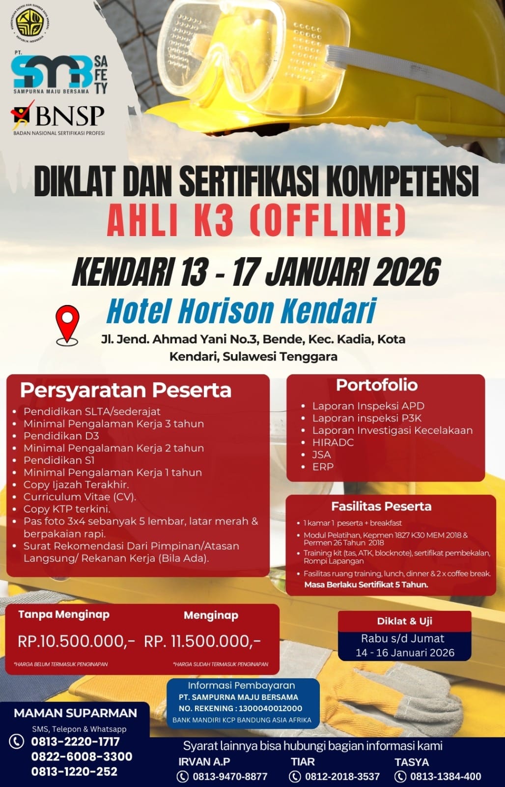 Diklat & Sertifikasi Kompetensi 13 - 17 Januari 2026