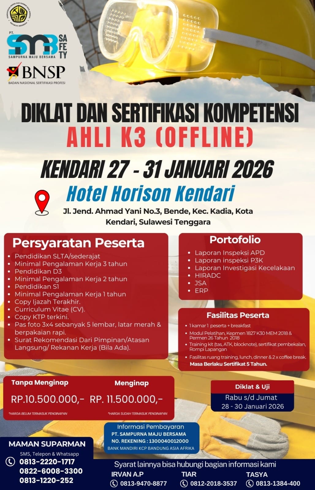 Diklat & Sertifikasi Kompetensi 27 - 31 Januari 2026