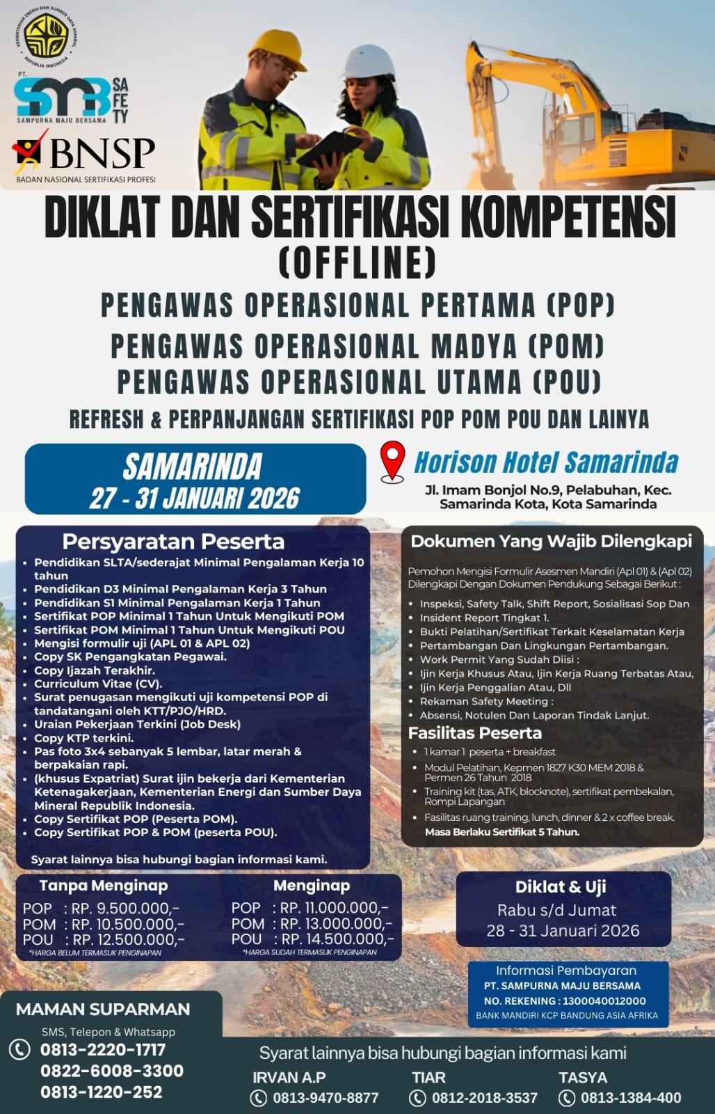 Diklat & Sertifikasi Kompetensi 27 - 31 Januari 2026